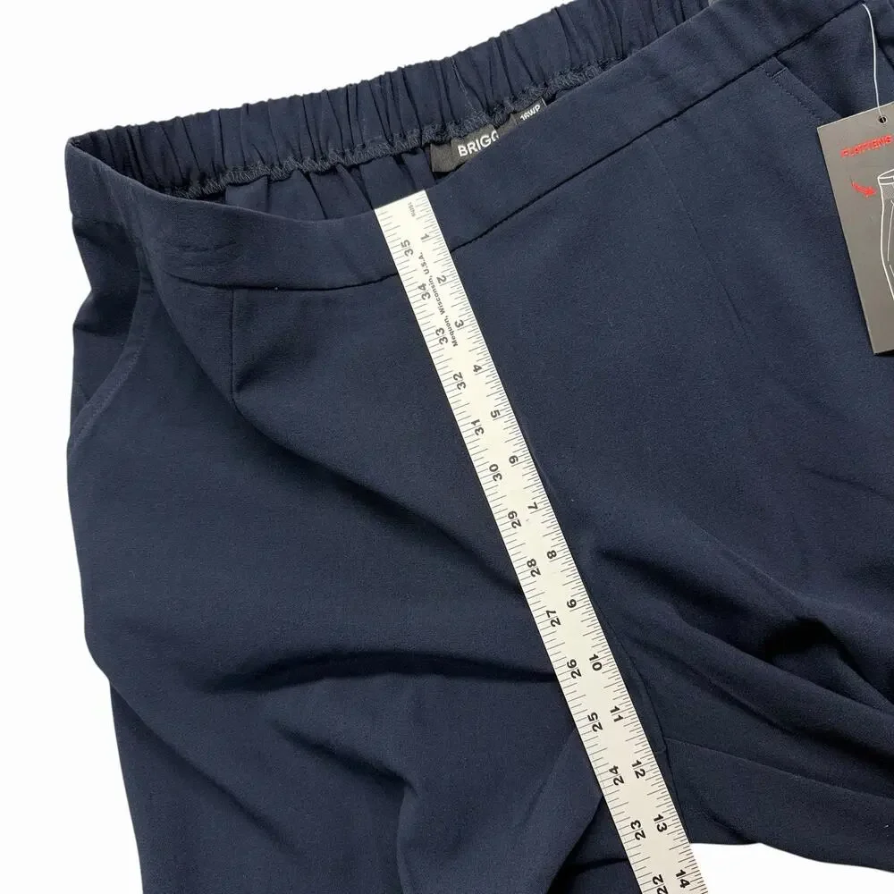 Briggs New York Womens Navy Dress Pants 16WP Pull-On Elastic Waist Tummy Control